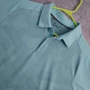 Under Armour Polo Mens Extra Large Performance Stretch Green Camo Golf Geometric